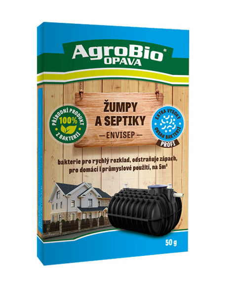 Přípravek k rozkladu organických nečistot v žumpách a septicích AGROBIO Envisep 50g