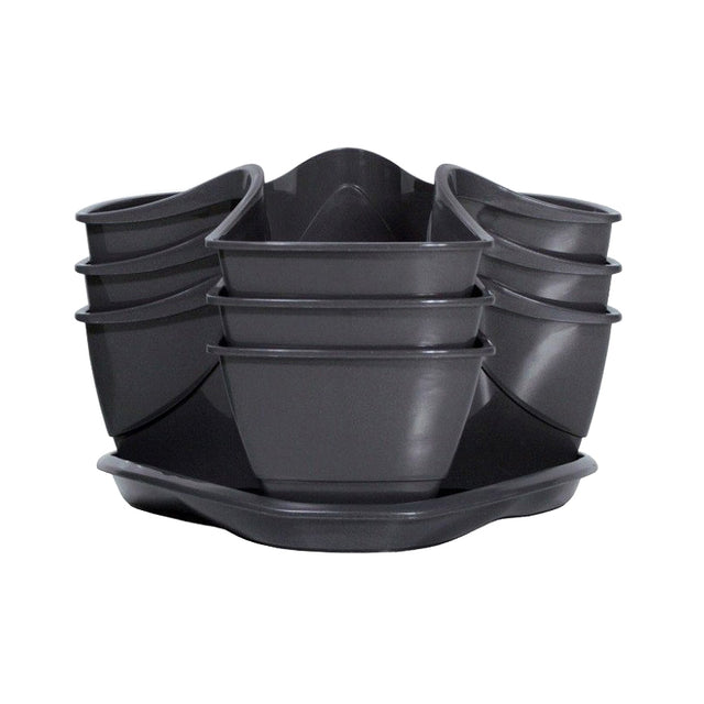 Květináč na bylinky COUBI HERBAL grafit 29,5x29,5x38cm