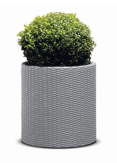 Květináč KETER Cylinder L Silver Grey