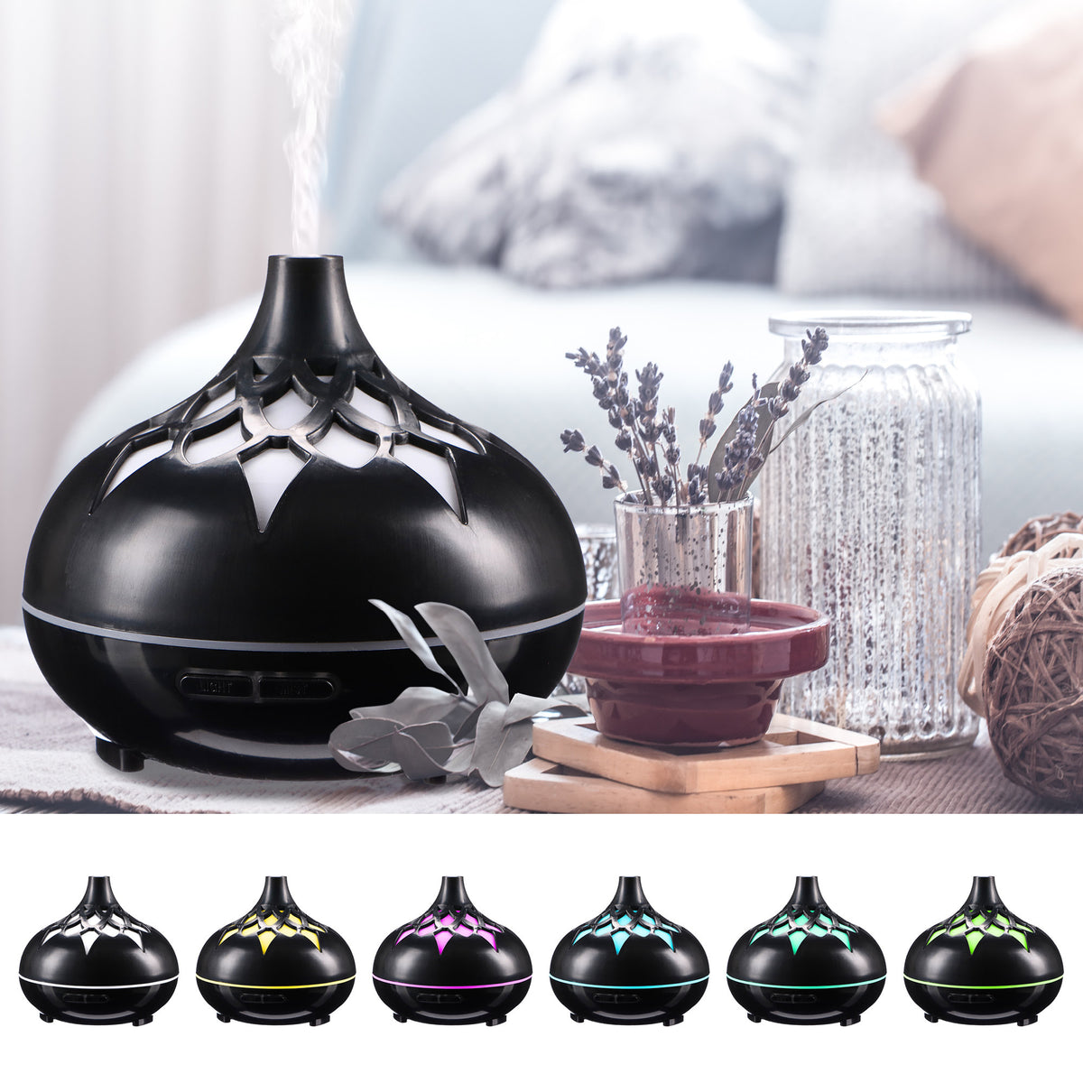 Aroma difuzér SIXTOL Palm Black Gloss