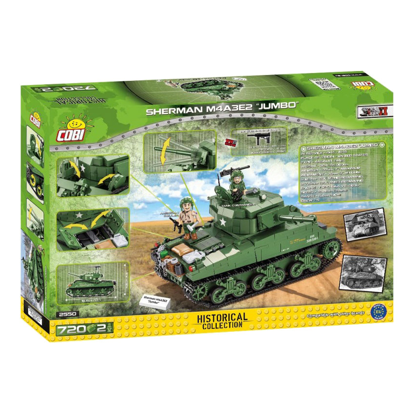 Stavebnice COBI 2550 II WW Sherman M4A3E2 Jumbo, 720 k, 2 f