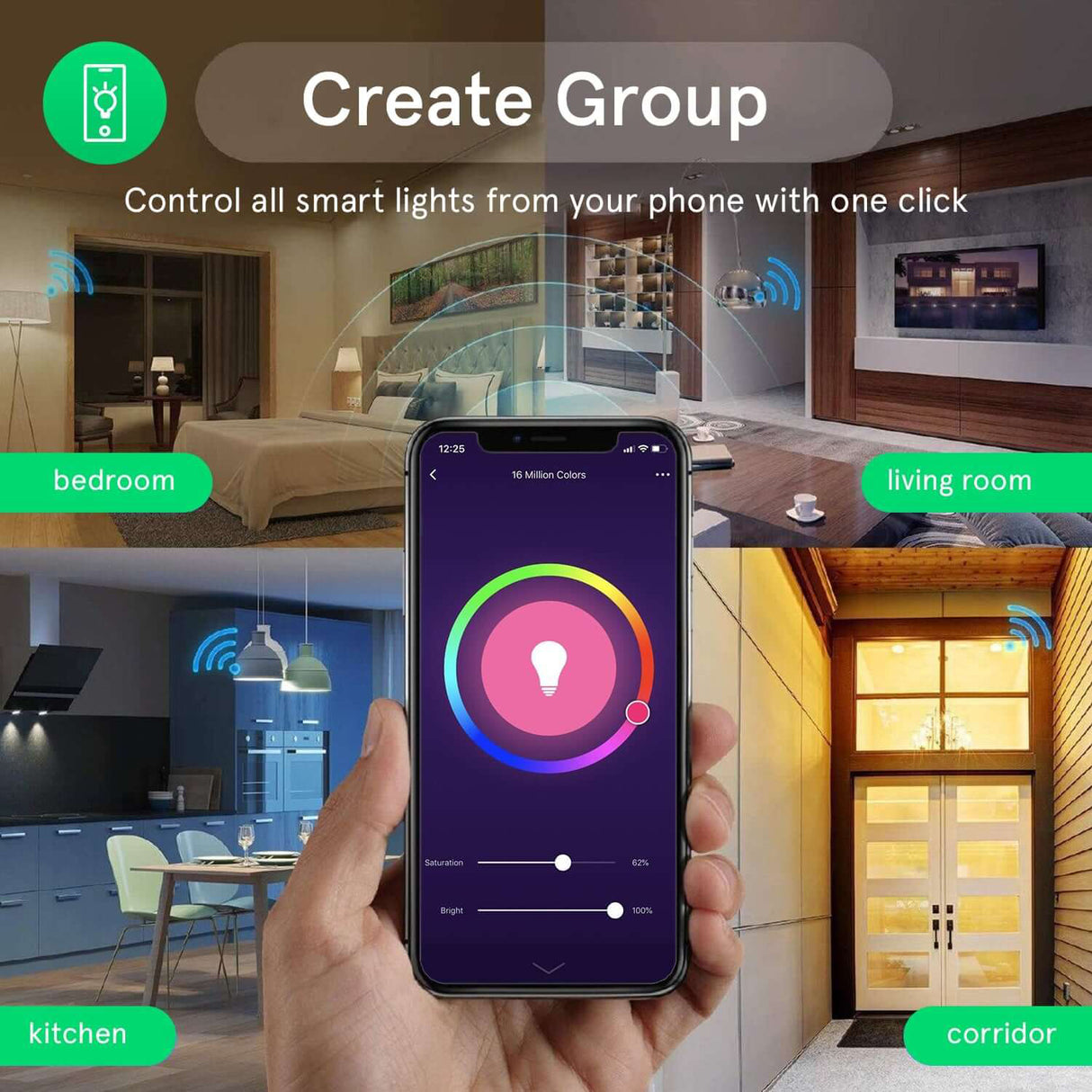 Smart LED žárovka E27 9W RGB NOUS P3 WiFi Tuya