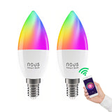 Smart LED žárovka E14 4,5W RGB NOUS P4/2pack WiFi Tuya sada 2ks