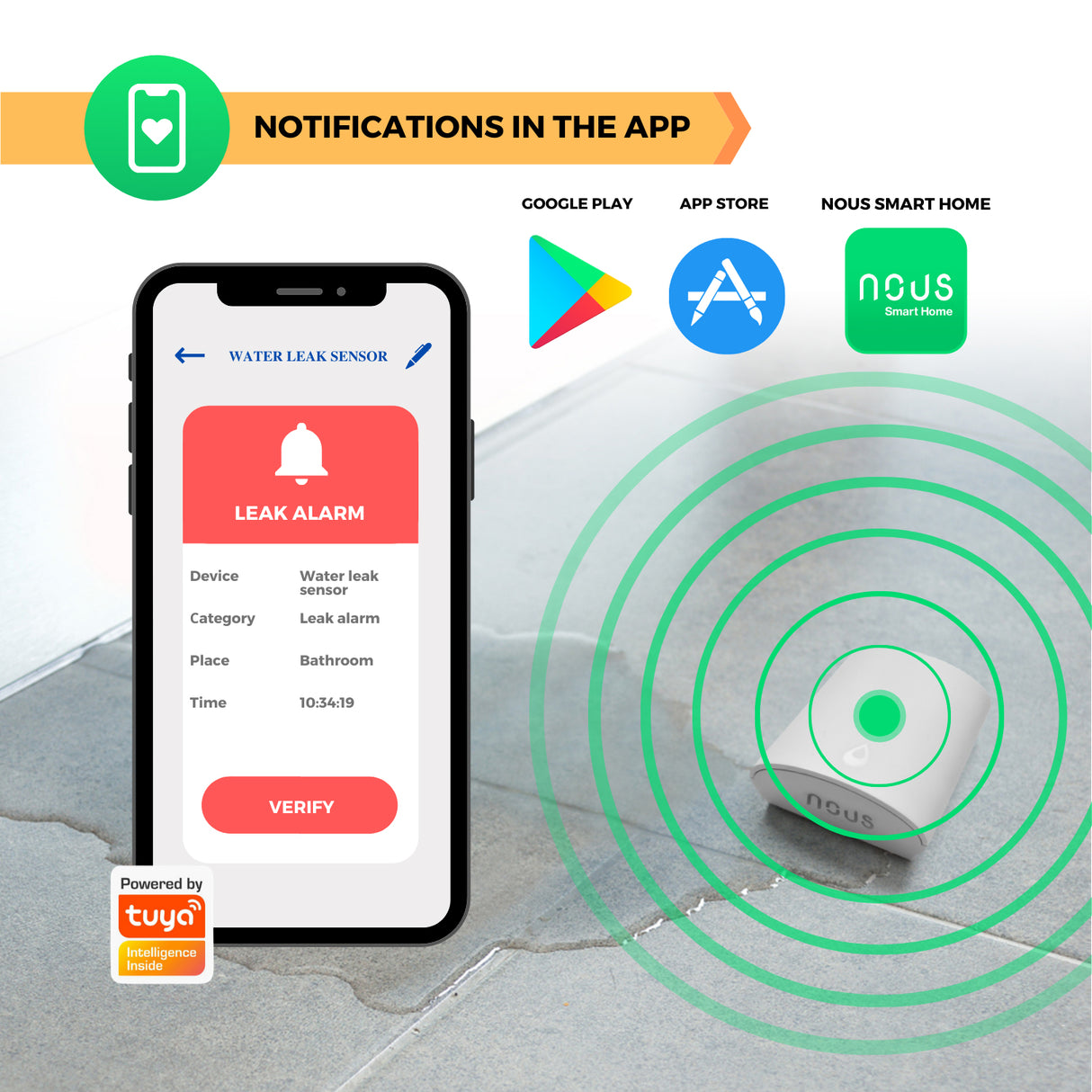Smart detektor úniku vody NOUS E4 ZigBee Tuya