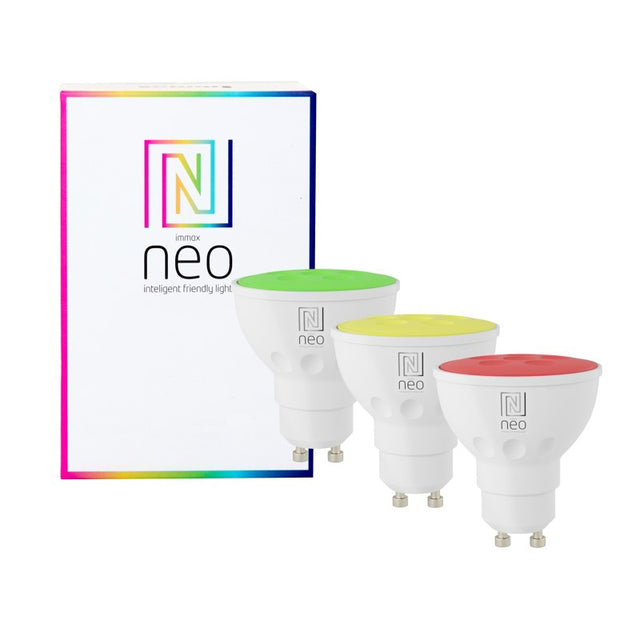 Smart LED žárovka GU10 6W RGB+CCT IMMAX NEO 07724C WiFi Tuya sada 3ks