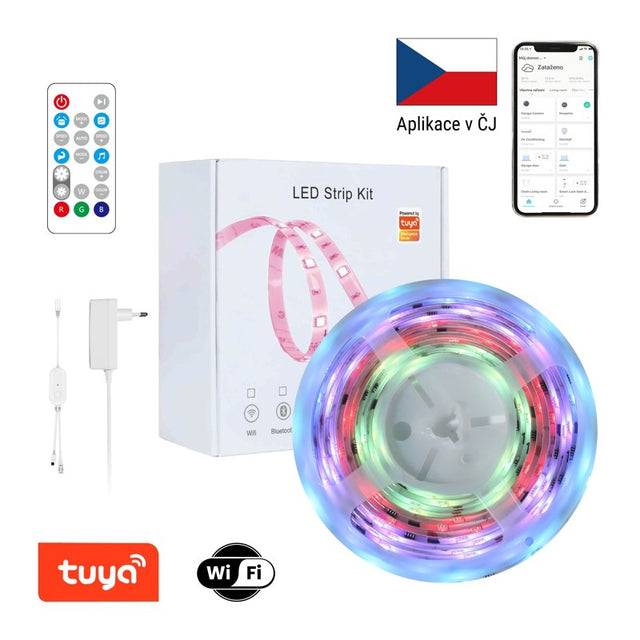 Smart LED pásek 12V 120LED/m IP65 18W RGB IMMAX NEO 07734L 5m WiFi Tuya