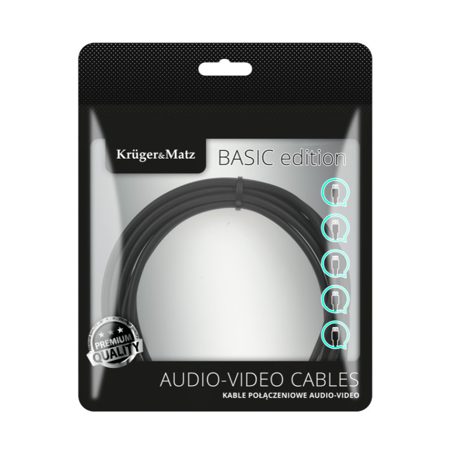 Kabel KRUGER & MATZ KM1261 Basic USB-C/USB-C 2,5m Black