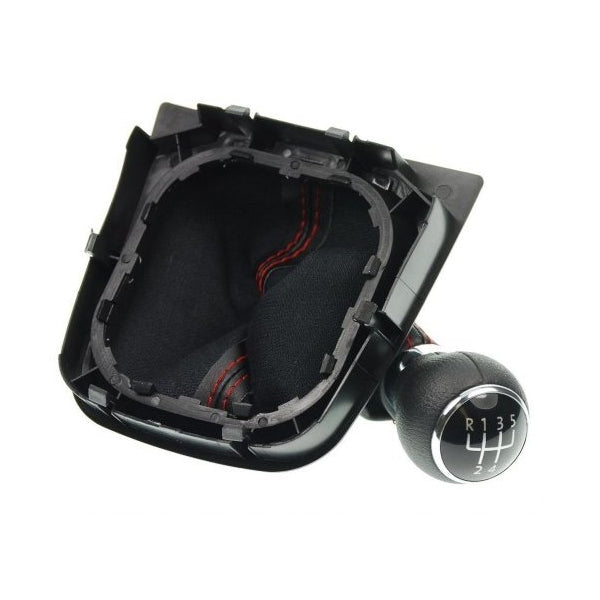 Řadící páka s manžetou VW Caddy 2004 - 2009 5-stupňová převodovka červené prošití