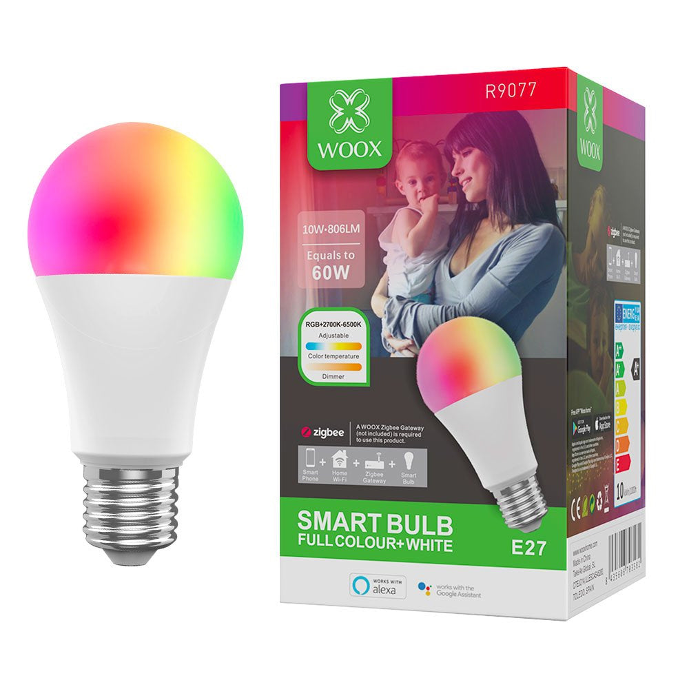 Smart LED žárovka E27 10W RGB CCT WOOX R9077 ZigBee Tuya