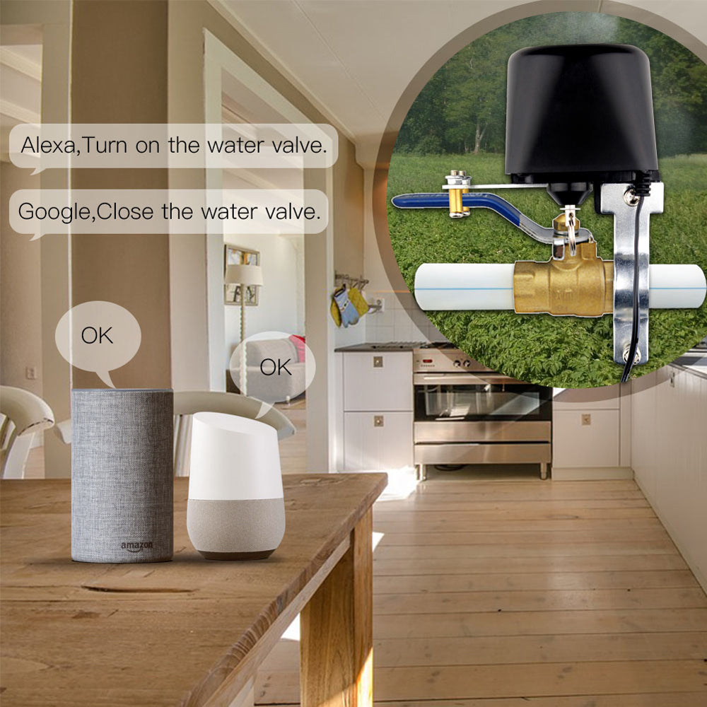 Smart motorizovaný zavírač ventilu MOES WV-LZ-BK Water Valve WiFi Tuya