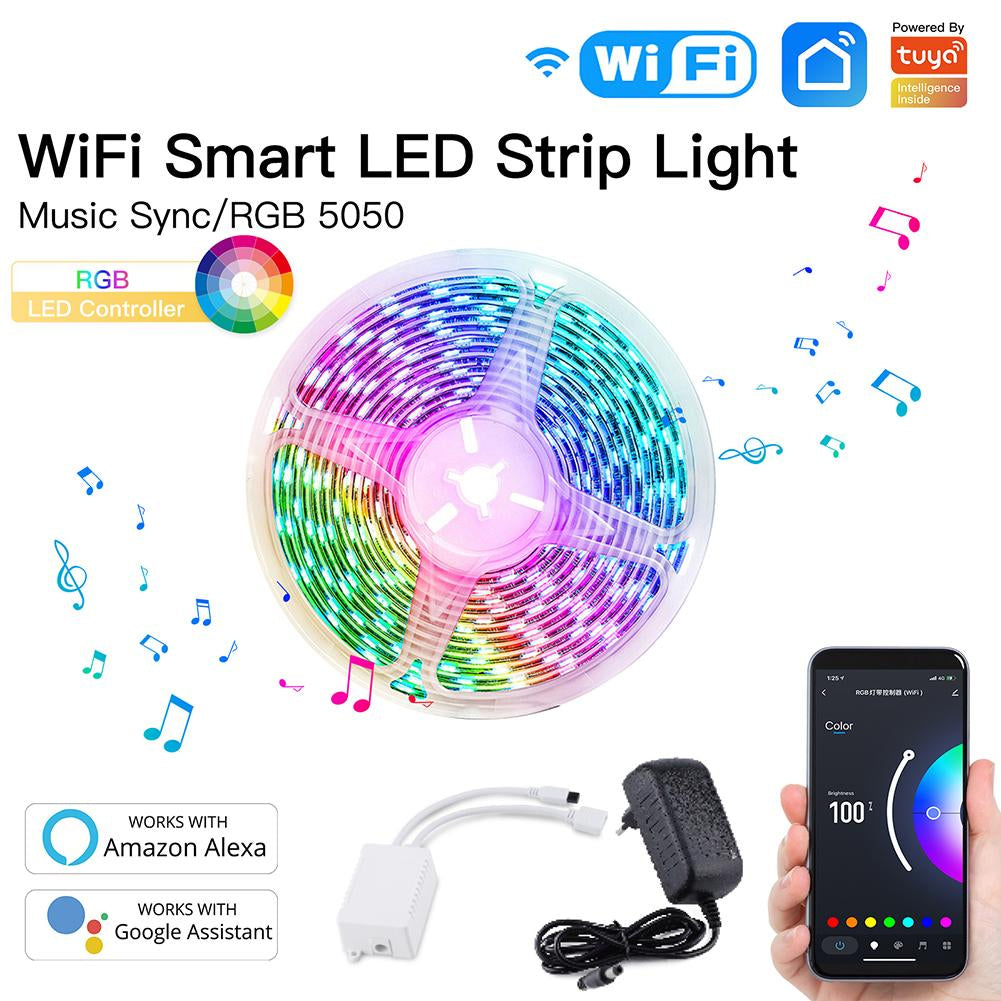 Smart LED pásek 12V 40LED/m IP65 24W RGB MOES LED Light Strip 5m WiFi Tuya