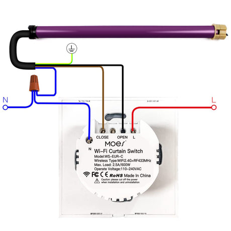 Smart ovladač žaluzií a rolet MOES Curtain Switch Module WiFi Tuya