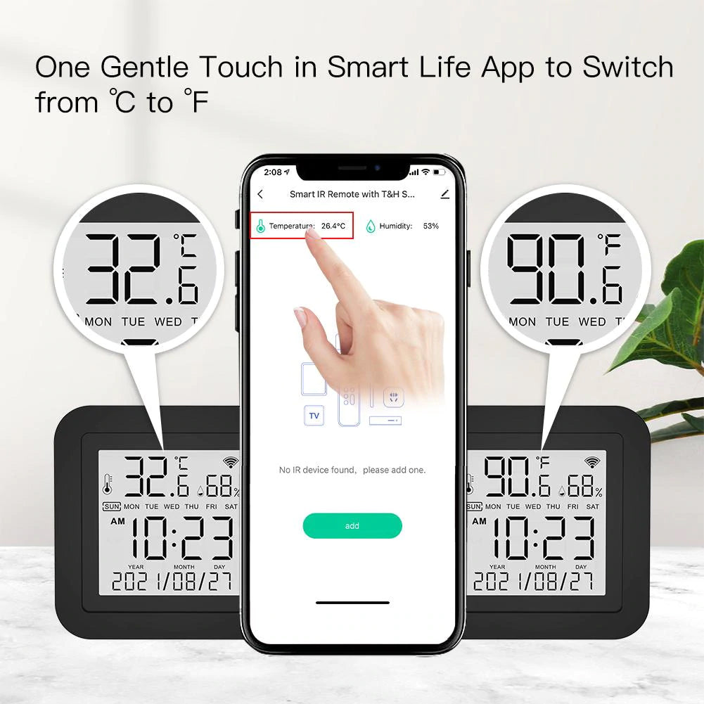 Smart teploměr s měřením vlhkosti MOES Temperature and Humidity Sensor WiFi Tuya