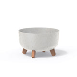 Květináč GRACIA LOW ECO WOOD bílý 28,5cm