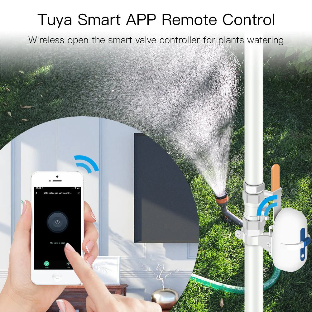 Smart motorizovaný zavírač ventilu MOES WV-QY-EU Water Valve WiFi Tuya