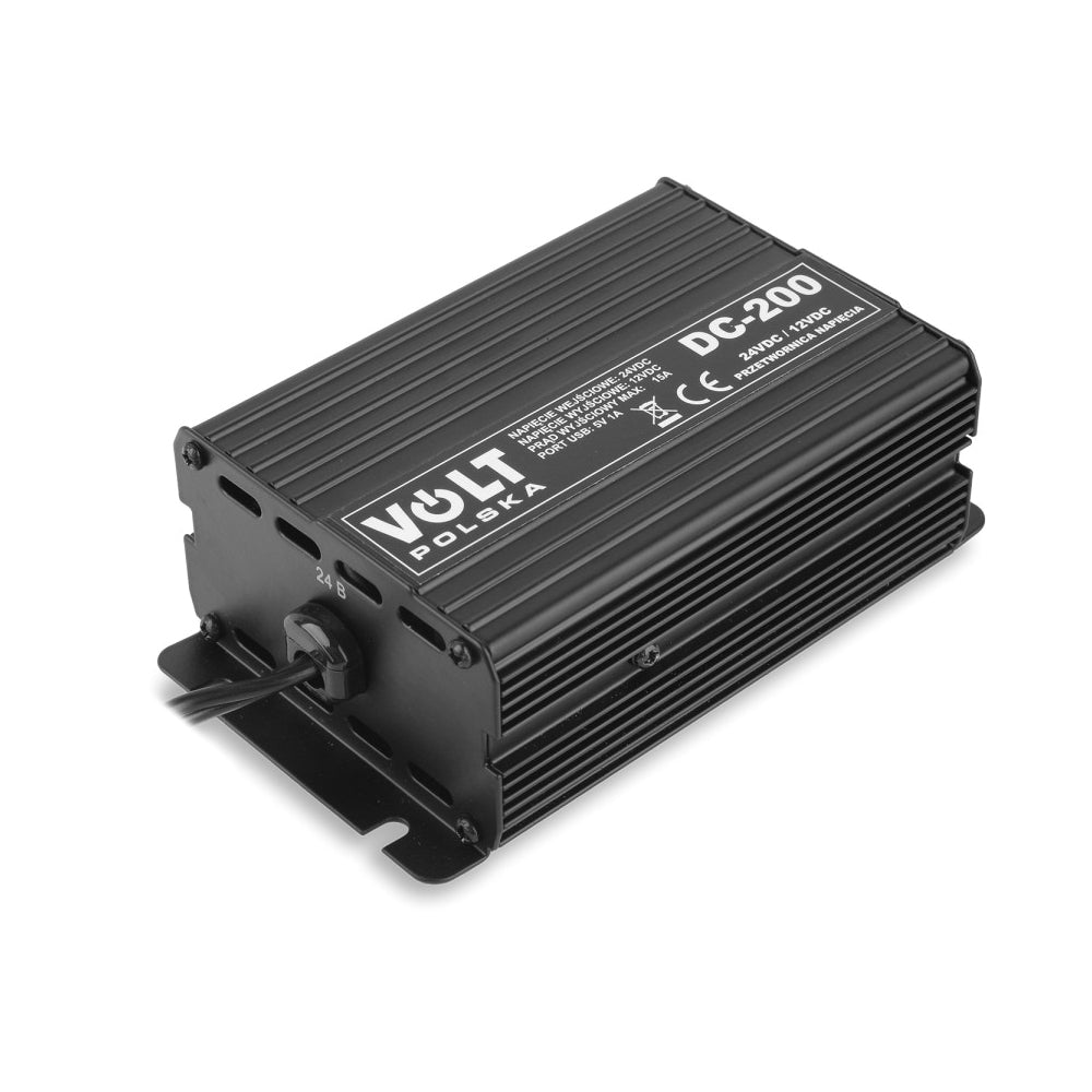 Měnič napětí VOLT DC 200 24/12V 15A USB 200W