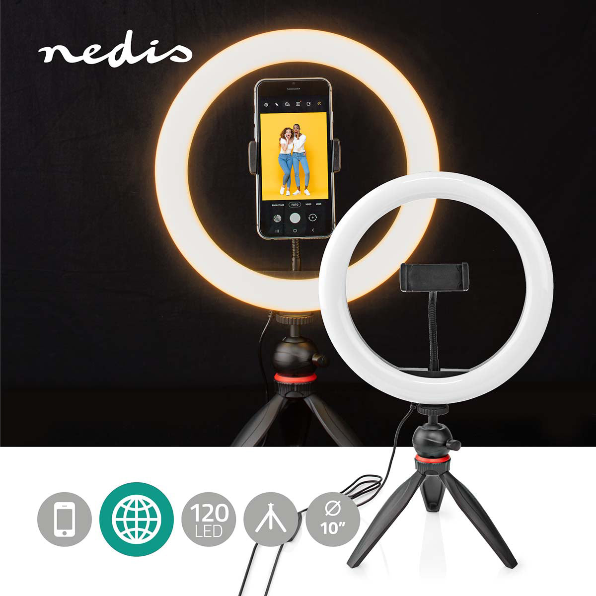 Selfie držák se stativem NEDIS RLSTND100BK