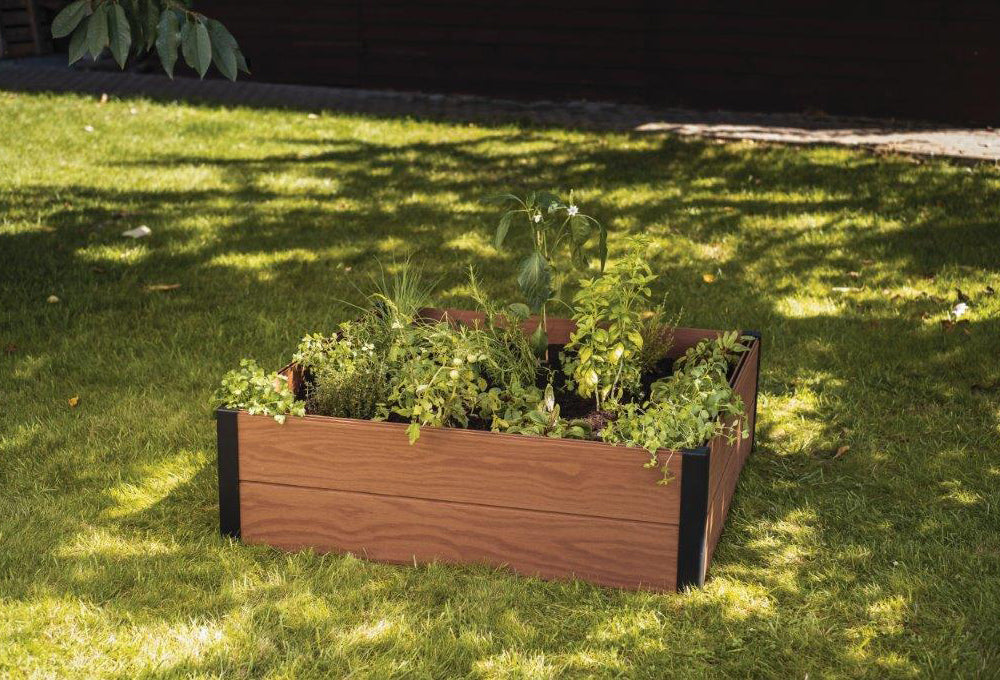 Vyvýšený záhon KETER Maple Square Brown