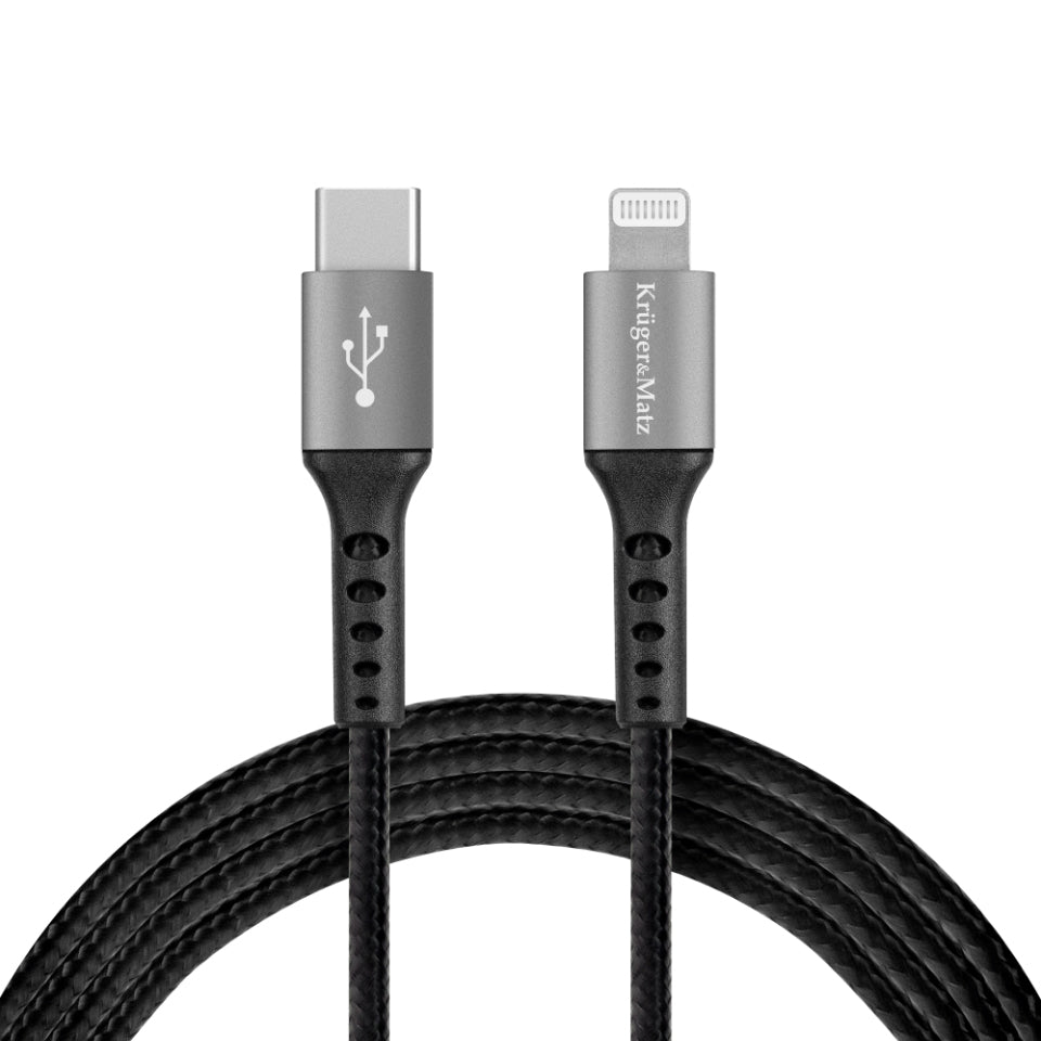 Kabel KRUGER & MATZ KM1267 USB-C/Lightning C94 MFi 1m Black