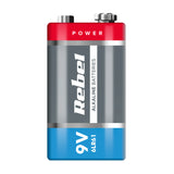 Baterie 9V (6LR61) alkalická REBEL 1ks / shrink BAT0062