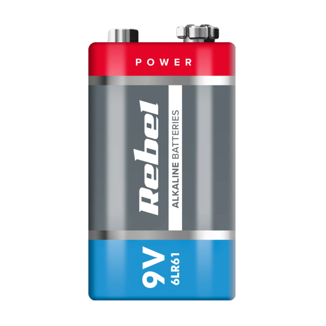 Baterie 9V (6LR61) alkalická REBEL 1ks / shrink BAT0062