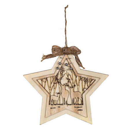 Dekorace vánoční HOME DECOR Hvězda se sobem