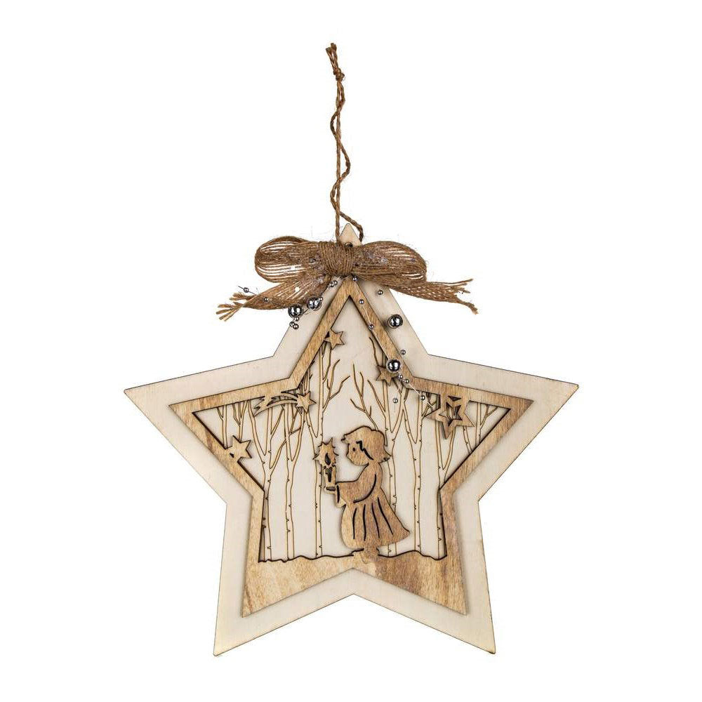 Dekorace vánoční HOME DECOR hvězda s dívkou
