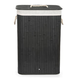Koš prádelní G21 Bambus 72l Black