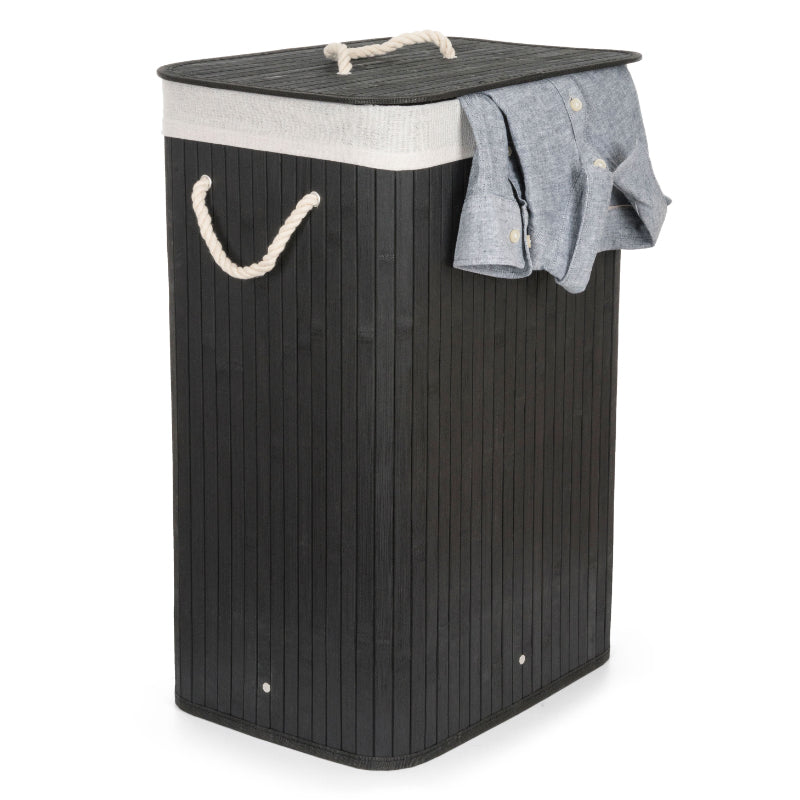 Koš prádelní G21 Bambus 72l Black