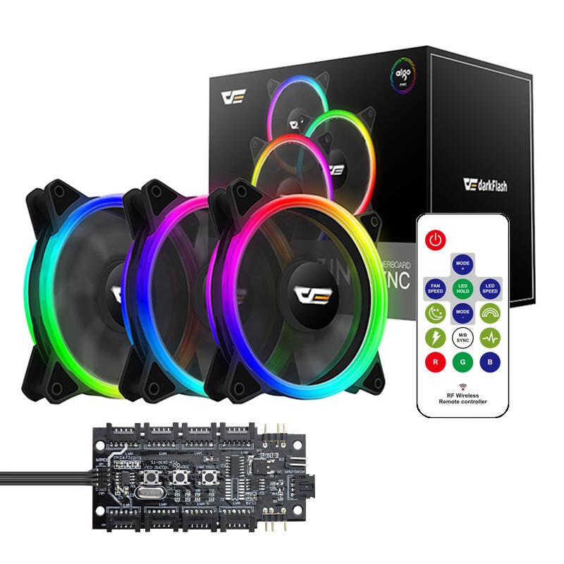 Sada PC ventilátorů DARKFLASH DR12 Pro 3v1