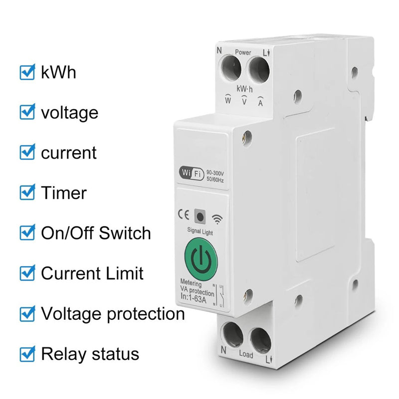 Smart elektronický jistič IMMAX NEO 07574L 1-63A WiFi Tuya