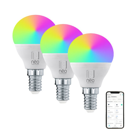 Smart LED žárovka E14 6W RGB+CCT IMMAX NEO Lite 07745C WiFi Tuya sada 3ks