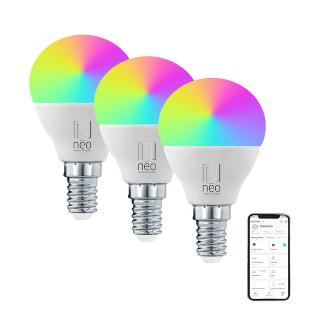 Smart LED žárovka E14 6W RGB+CCT IMMAX NEO Lite 07745C WiFi Tuya sada 3ks