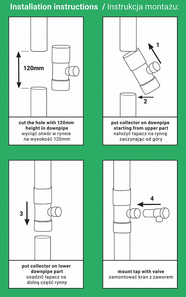 Sběrač dešťové vody BRADAS IBCLZ1 90mm šedý