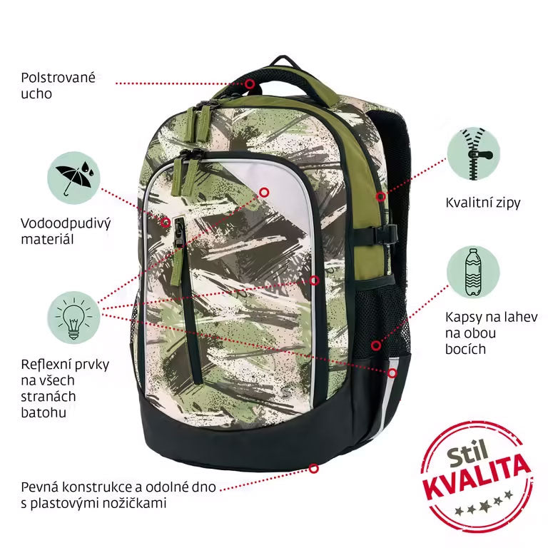Batoh školní midi STIL Camo