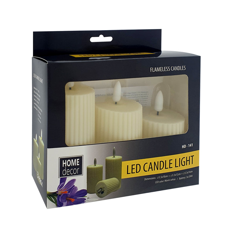LED svíčka HOME DECOR HD-141 sada 3ks