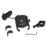 Držák telefonu na kolo/motocykl STU r13usb černý s USB nabíječkou