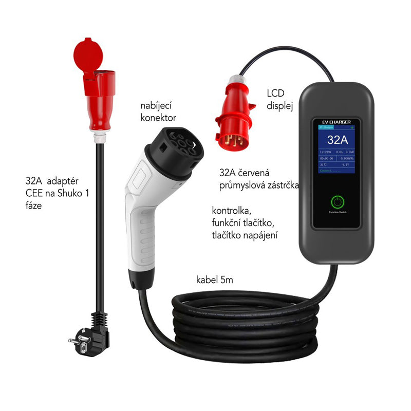 Nabíjecí stanice IMMAX NSE003 EV/PHEV AC Type 2 22kW WiFi Tuya cestovní