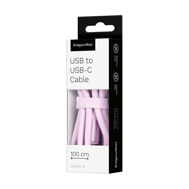 Kabel KRUGER & MATZ KM1268-1P Basic USB/USB-C 1m Pink