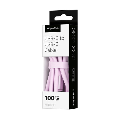 Kabel KRUGER & MATZ KM1269-1P Basic USB-C/USB-C 1m Pink