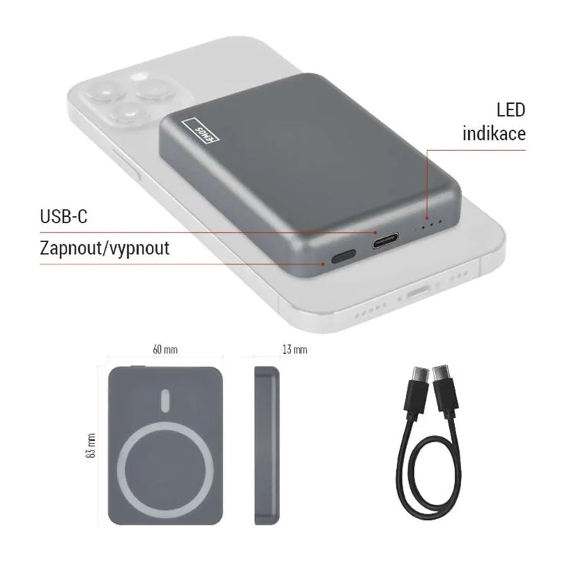 PowerBank EMOS WI 522 5000mAh Grey