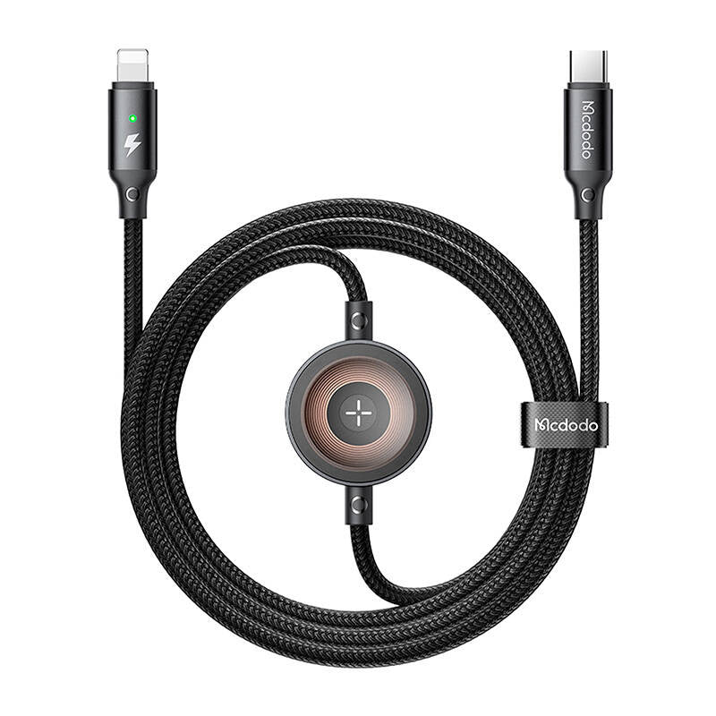 Kabel MCDODO CA-5680 USB-C /Lightning 1,5m Black+ nabíječka na Apple Watch