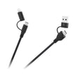 Kabel CABLETECH KPO3943 USB A/C - USB-C/Lightning 1m Black