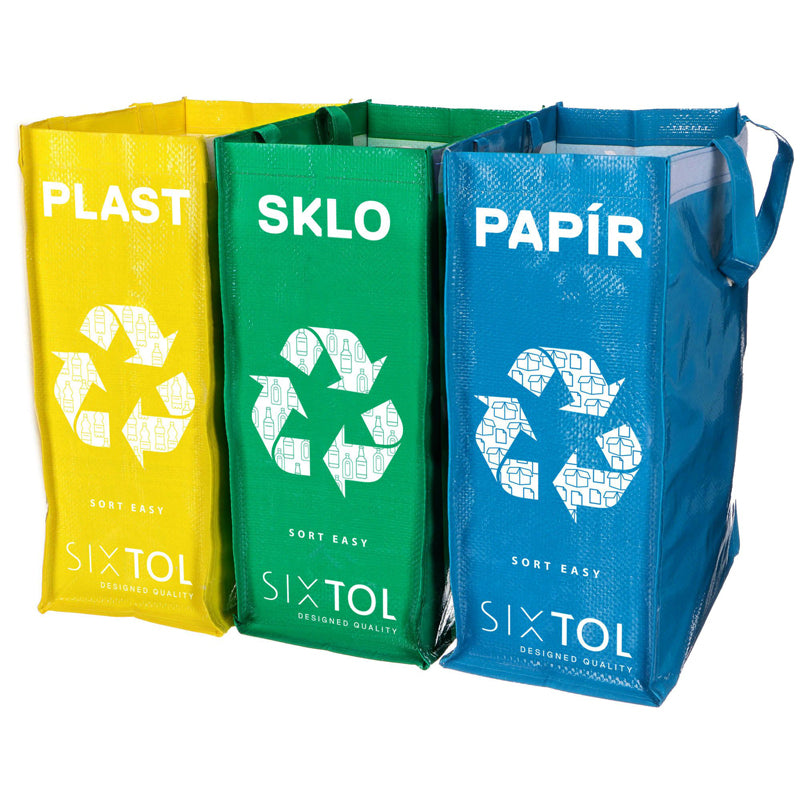 Tašky na tříděný odpad SIXTOL Sort Easy 3 Slim 3x22l