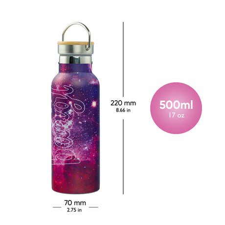 Termoláhev BAAGL Galaxy 500ml s bambusovým víčkem