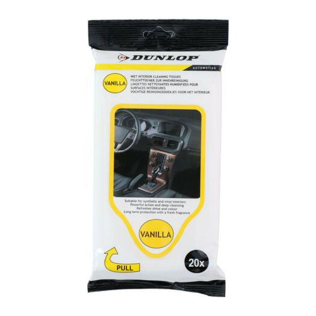 Vlhčené ubrousky na palubní desky DUNLOP Vanilla 20ks