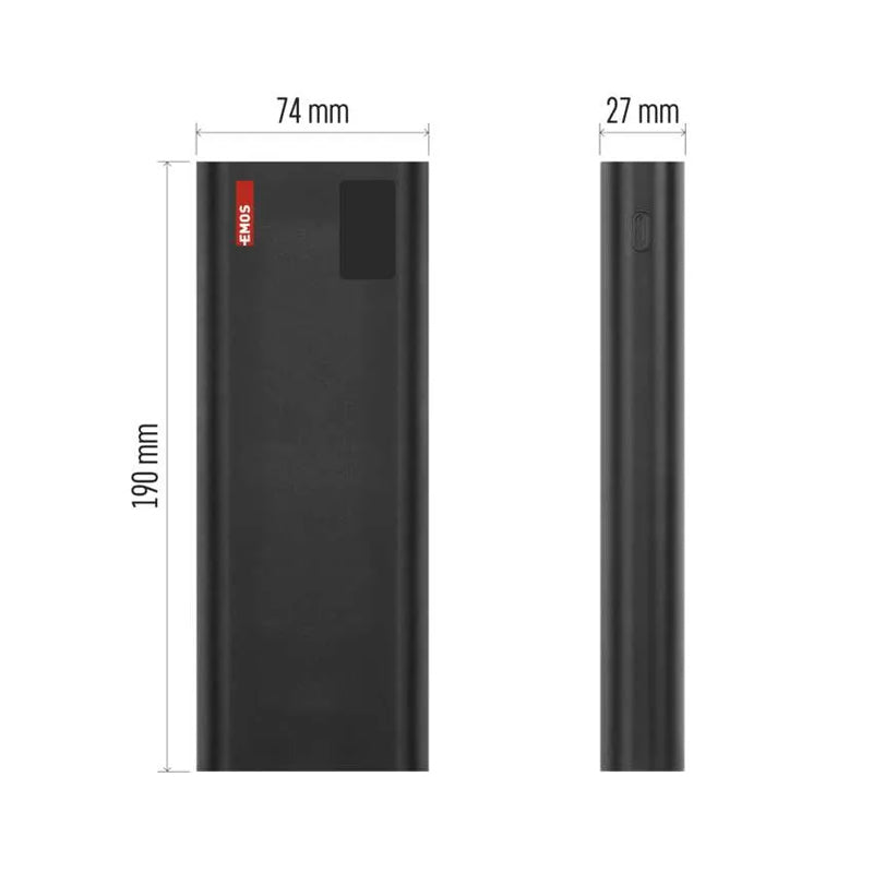 PowerBank EMOS NTBF30, 27000 mAh, 100 W PD, černá