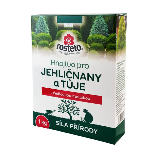 Hnojivo pro jehličnany a tůje ROSTETO 1kg s čedičovou moučkou