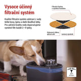 GoSmart vodní fontána EMOS H6102 Pet Care, 2,6 l, šedá, WiFi