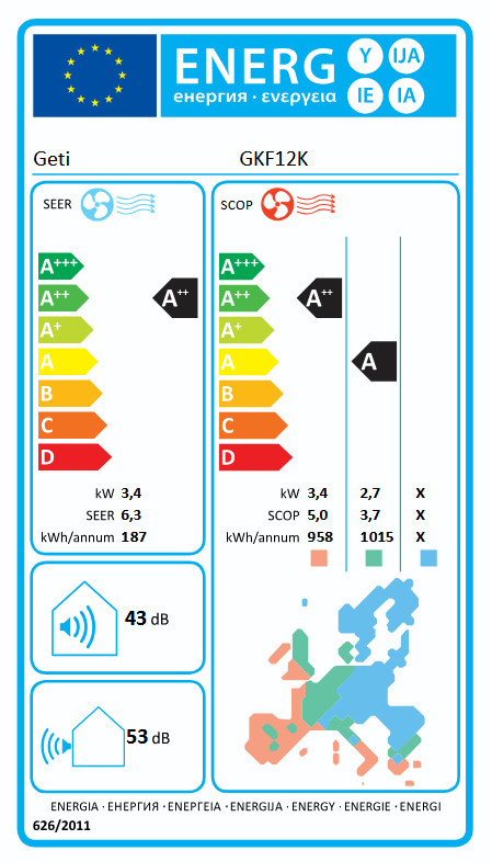 Klimatizace GETI GKF12K 3,5kW offgrid solární